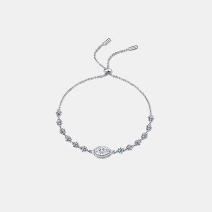 1 Carat Moissanite 925 Sterling Silver Adjustable Bracelet