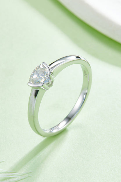 Moissanite 925 Sterling Silver Low Set Solitaire Ring