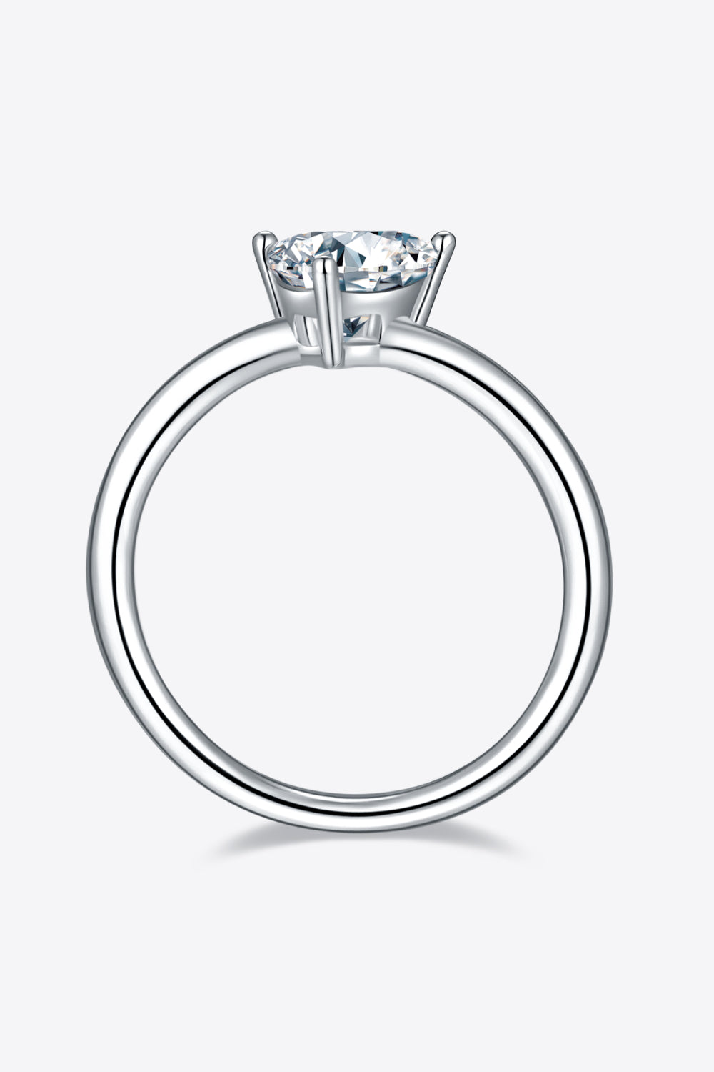 Classic 1 Carat Moissanite 925 Sterling Silver Solitaire Ring