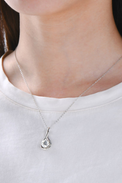 Classy and Elegant 2 Carat Moissanite 925 Sterling Silver Necklace