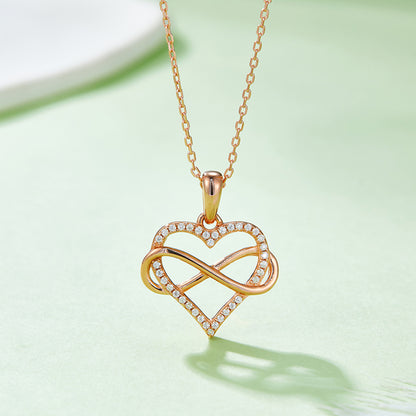 Moissanite Infinity Heart Shape Necklace