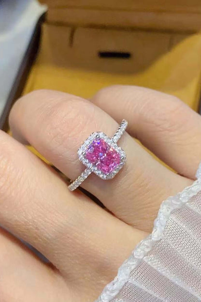 Stuck On You 2 Carat Pink Moissanite Ring