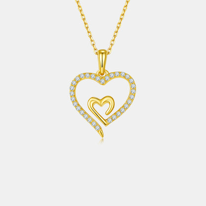 Double Heart Moissanite Pendant Necklace