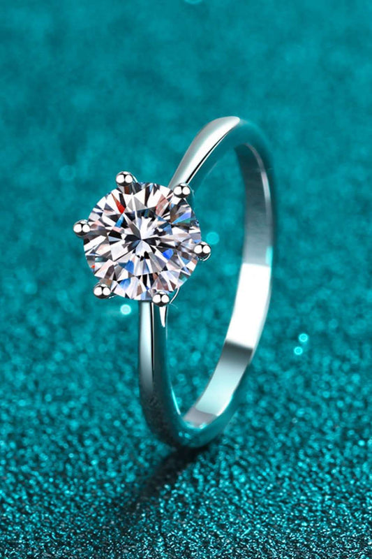 1 Carat Solitaire Moissanite 6-Prong Ring