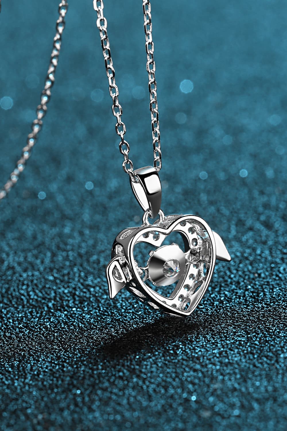 Angel Heart Moissanite 925 Sterling Silver Necklace