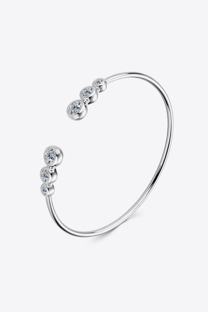 1.8 Carat Moissanite 925 Sterling Silver Open Cuff Bracelet