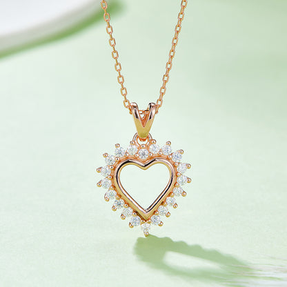 Classy Moissanite Heart Pendant Necklace