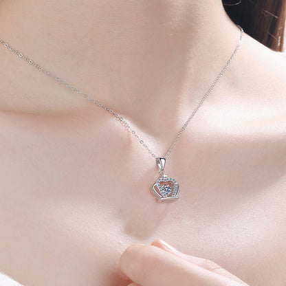 Royal Moissanite Crown Necklace