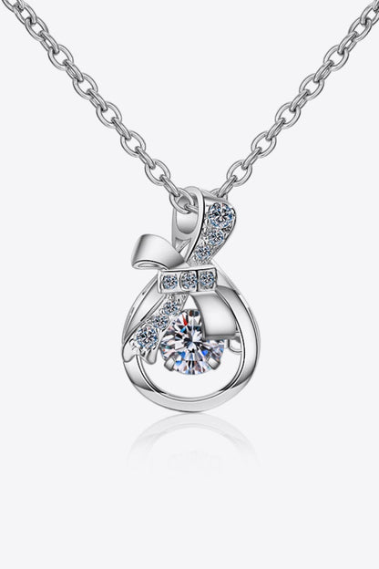 1 Carat Bow Moissanite 925 Sterling Silver Necklace - Eva's Daughters