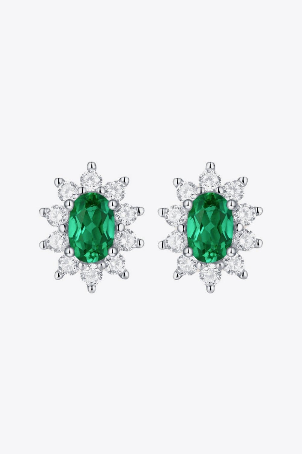 1 Carat Lab - Grown Emerald Stud Earrings - Eva's Daughters