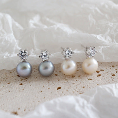 Elegant Natural Pearl 925 Sterling Silver Earring