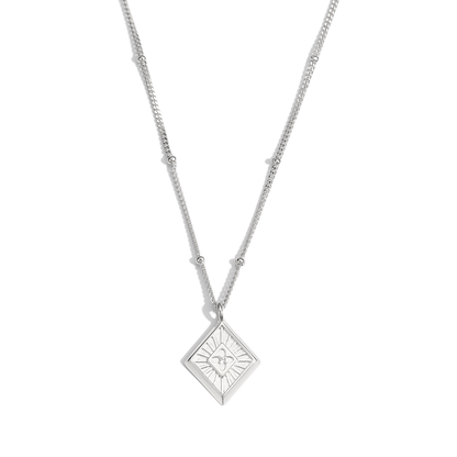 Geometry Rhombus 925 Sterling Silver Necklace