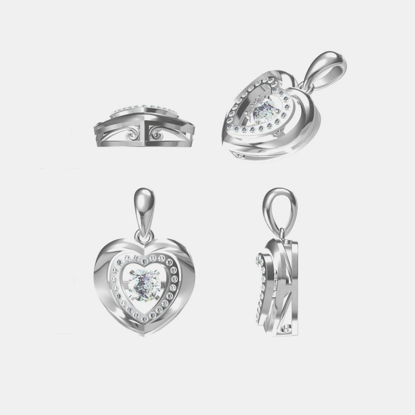 Moissanite Floating Gem Heart Necklace