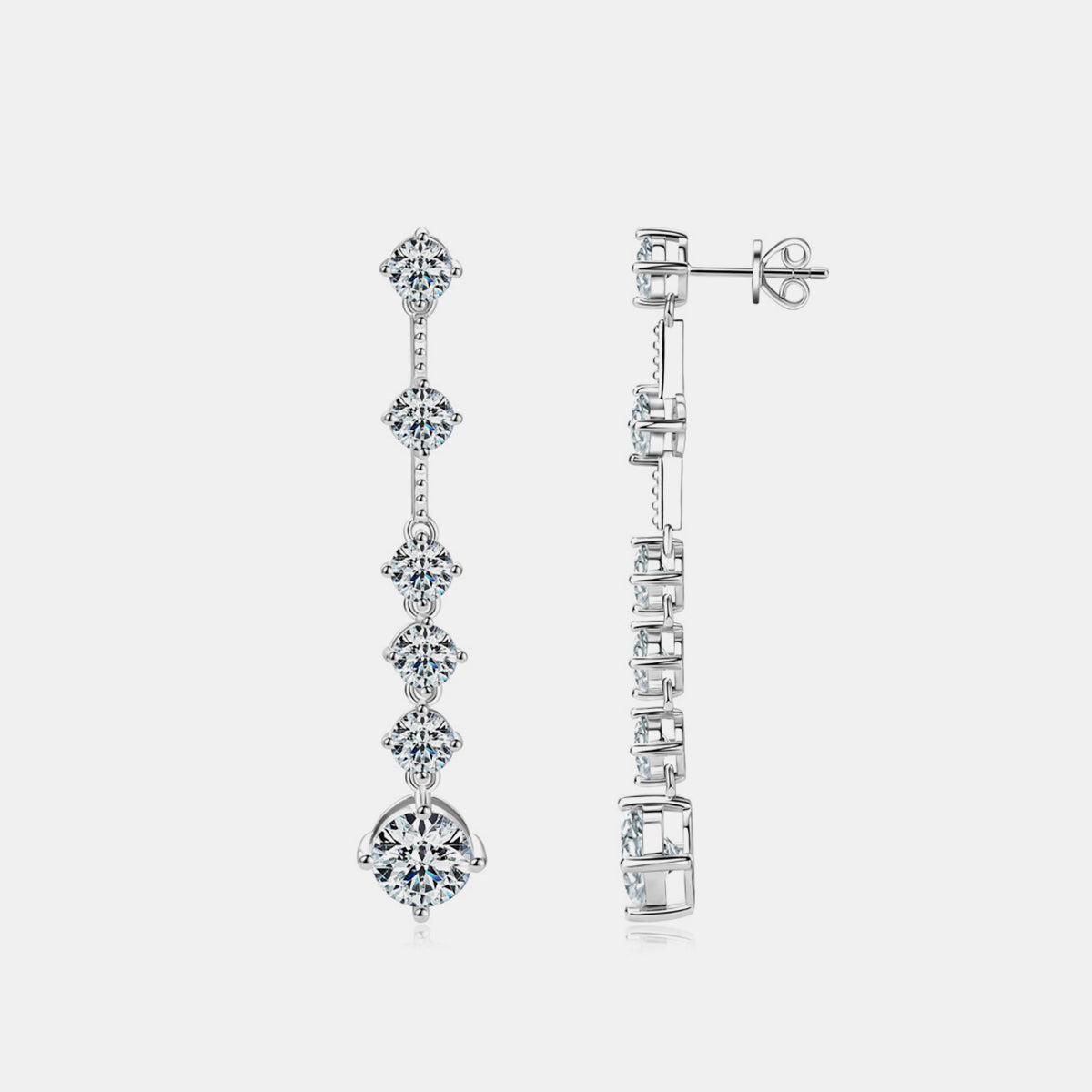 4 Carat Moissanite 925 Sterling Silver Dangle Earrings