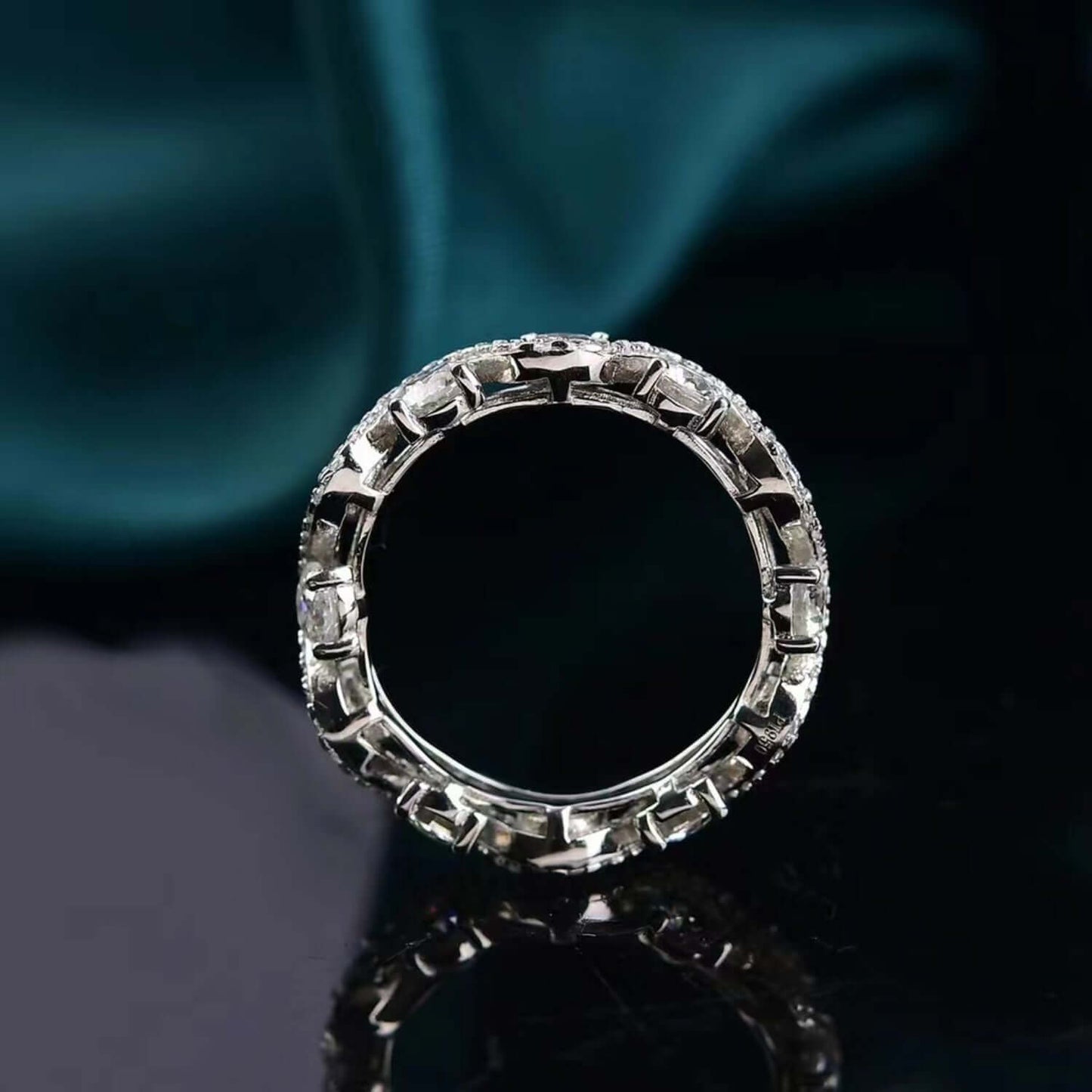 Moissanite 925 Sterling Silver Eternity Ring