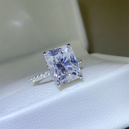 5 Carat Moissanite and Zircon 925 Sterling Silver Ring