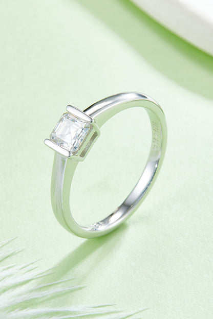 Moissanite 925 Sterling Silver Low Set Solitaire Ring