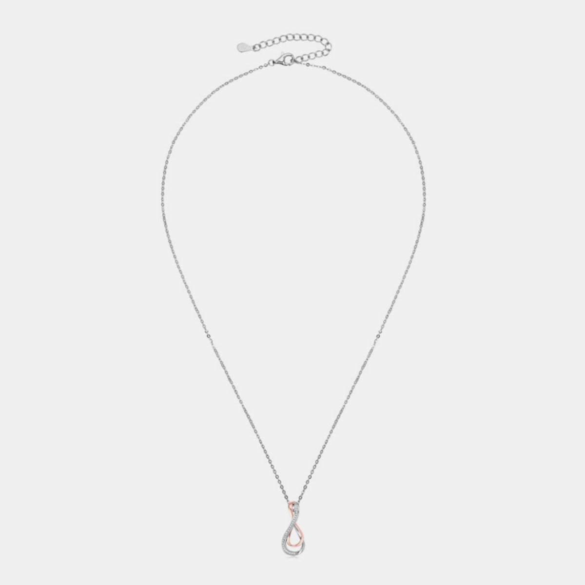 Moissanite Two Tone  Infinity Pendant Necklace