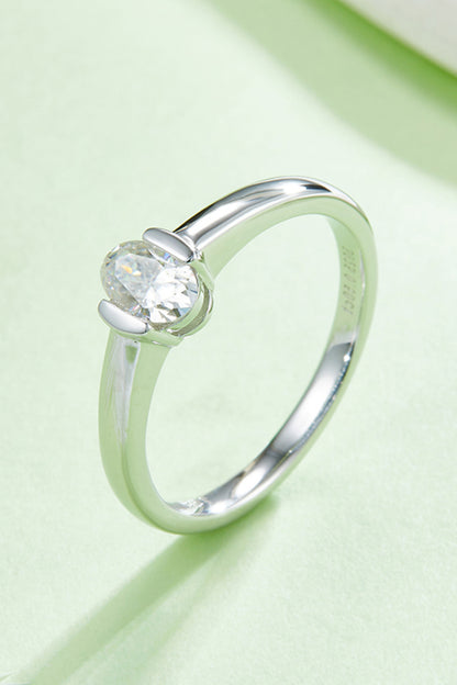 Moissanite 925 Sterling Silver Low Set Solitaire Ring