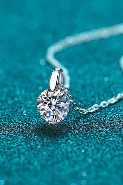 Classic 2 Carat Solitare Moissanite Pendant Necklace