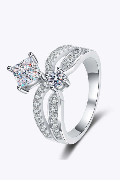 925 Sterling Silver Moissanite Crown Ring