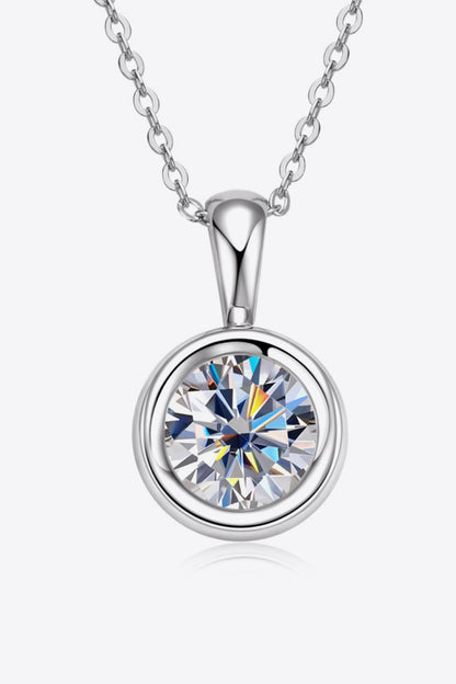 2 Carat Solitare Moissanite 925 Sterling Silver Necklace