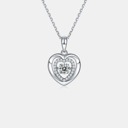 Moissanite Floating Gem Heart Necklace