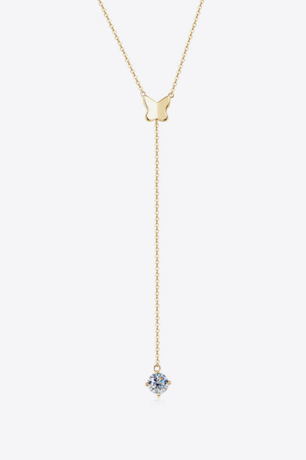 Butterfly Lariat Moissanite Necklace