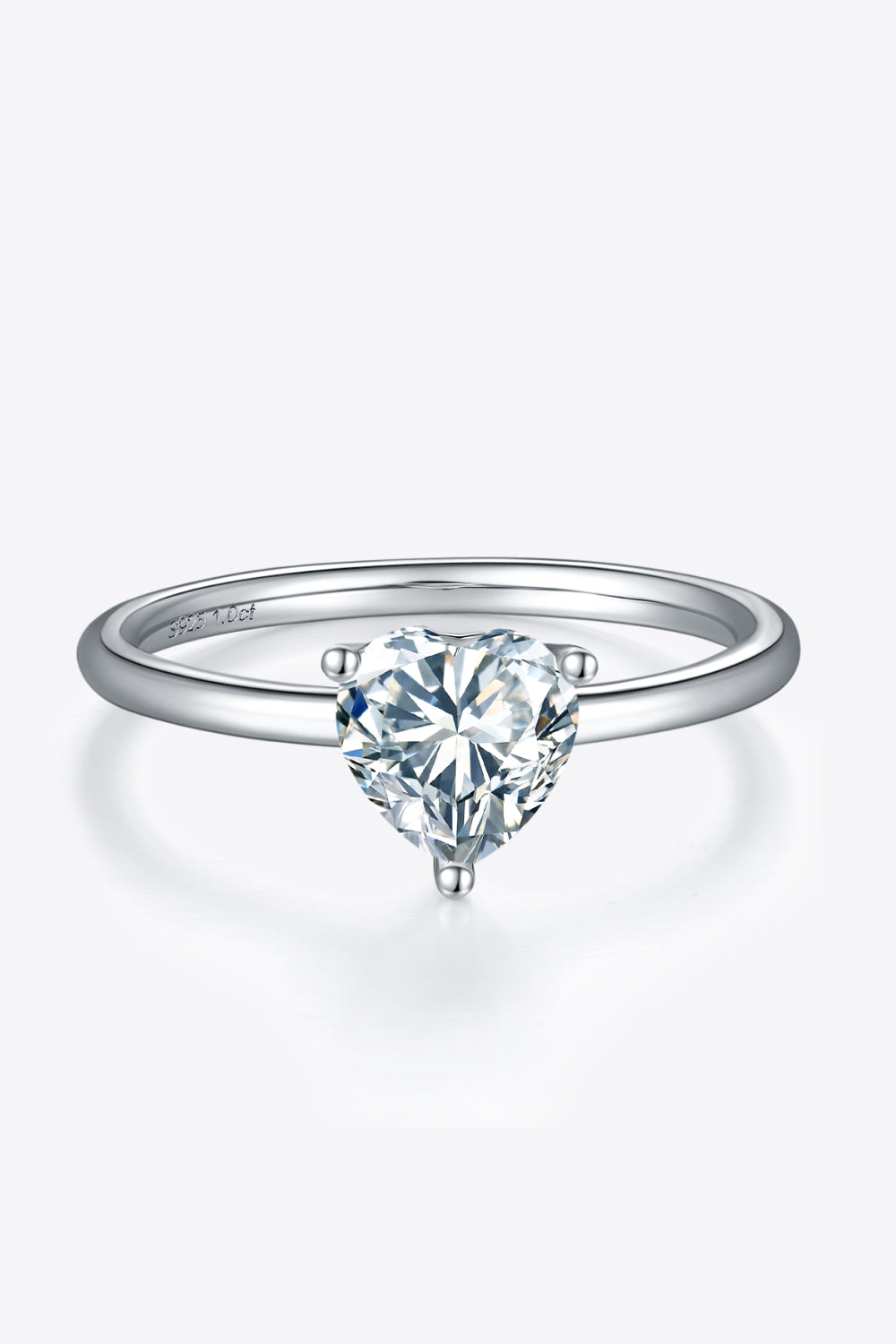 Classic 1 Carat Moissanite 925 Sterling Silver Solitaire Ring