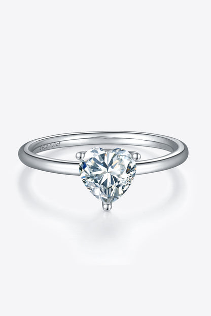 Classic 1 Carat Moissanite 925 Sterling Silver Solitaire Ring