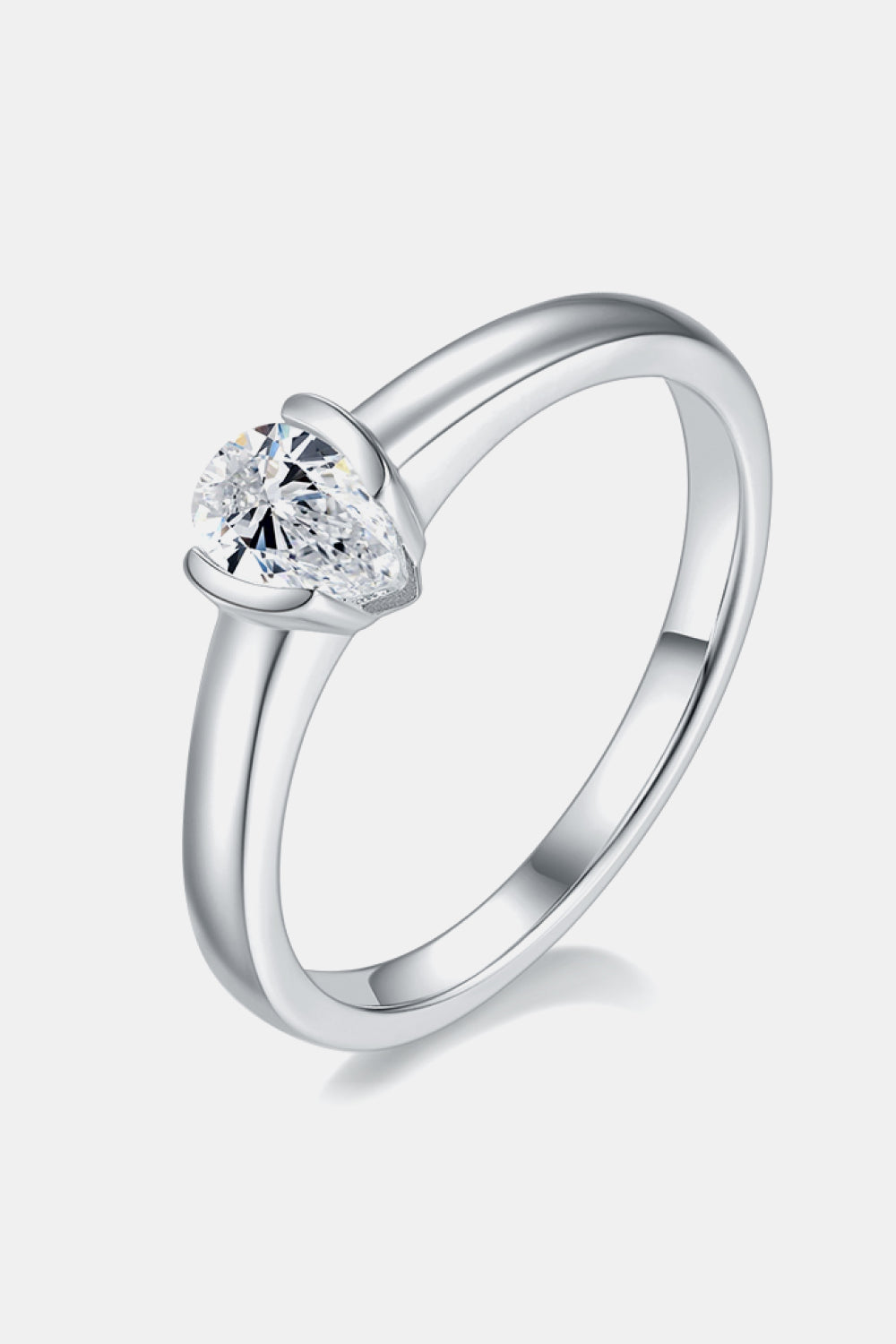 Moissanite 925 Sterling Silver Low Set Solitaire Ring