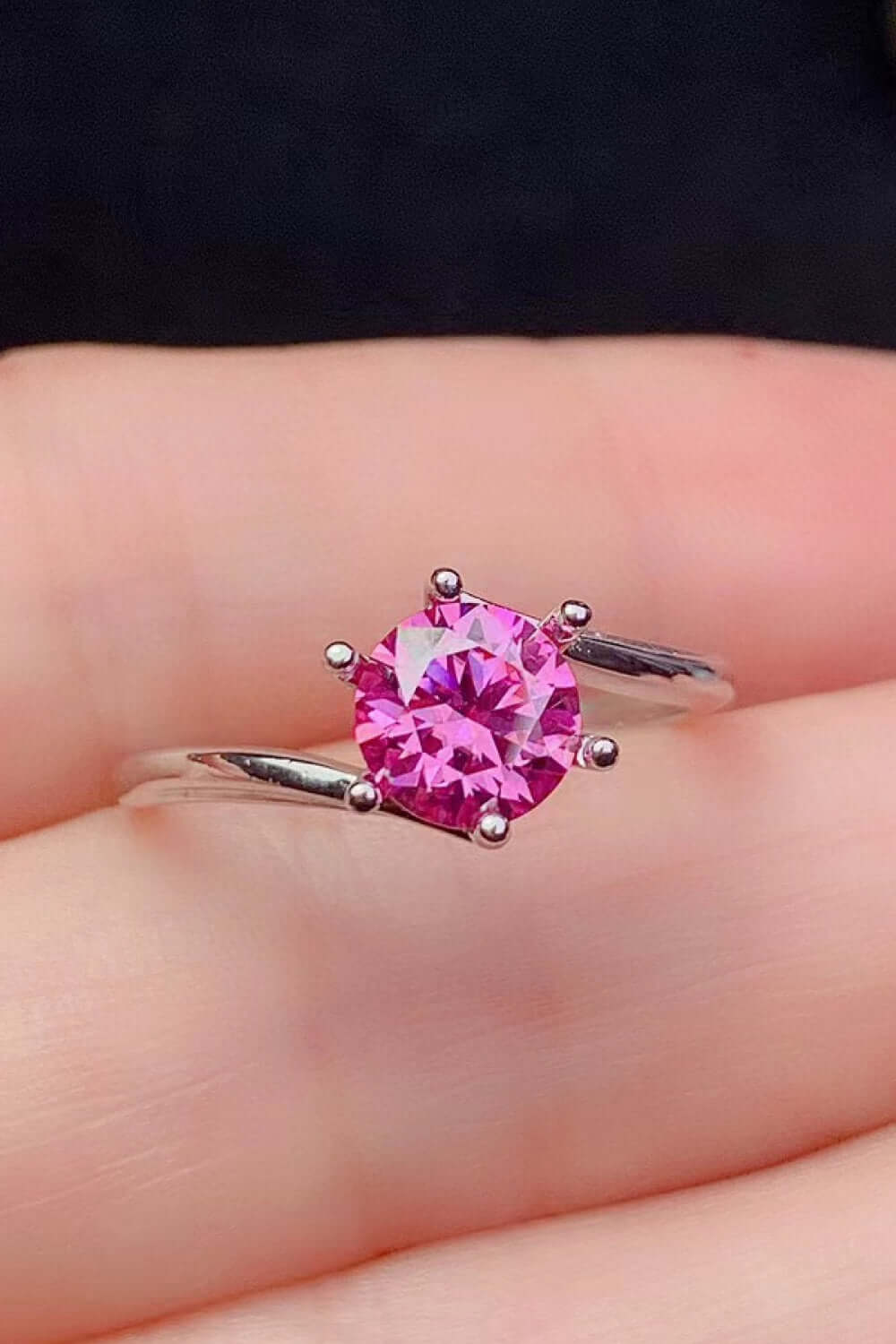 Can't Stop Your Shine 1 Carat Pink Moissanite Ring