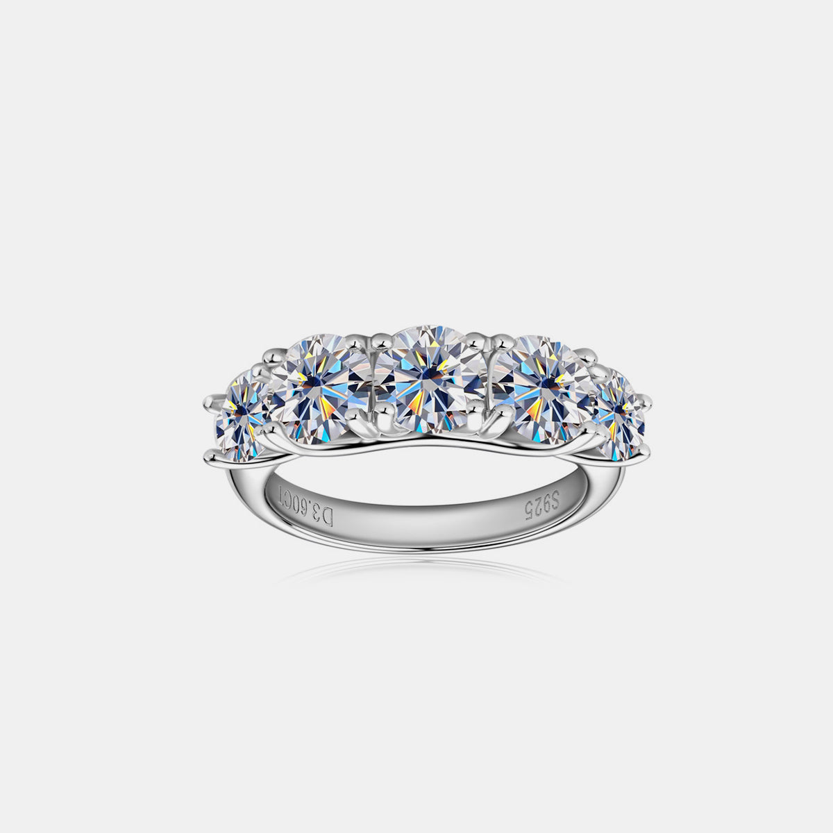 3.6 Carat Moissanite 925 Sterling Silver Band Ring