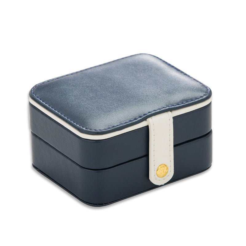 Cute Two-tier Portable Travel Jewelry Imitation Leather Organizer Box