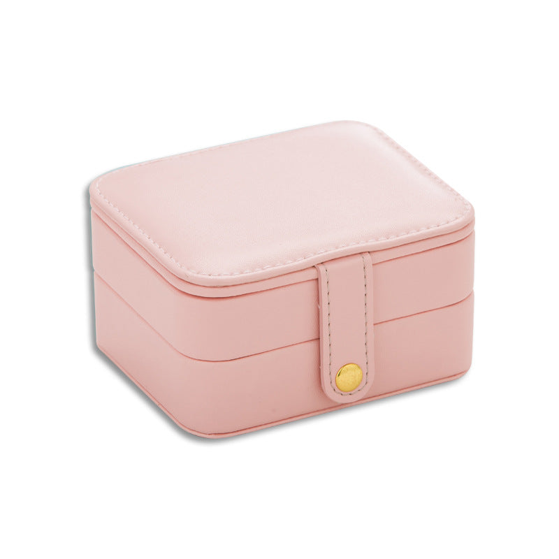 Cute Two-tier Portable Travel Jewelry Imitation Leather Organizer Box