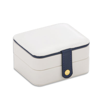 Cute Two-tier Portable Travel Jewelry Imitation Leather Organizer Box