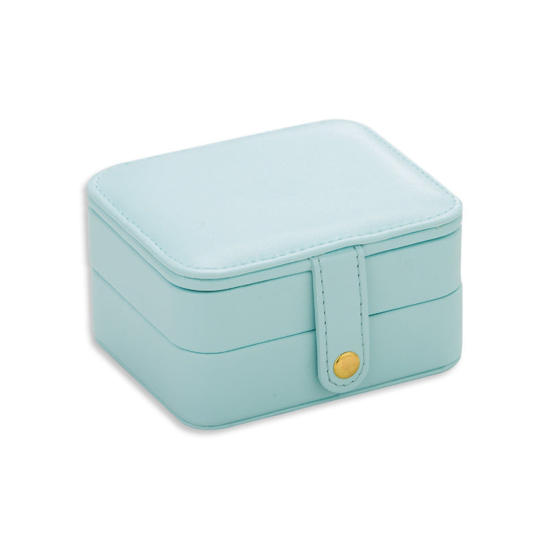 Cute Two-tier Portable Travel Jewelry Imitation Leather Organizer Box