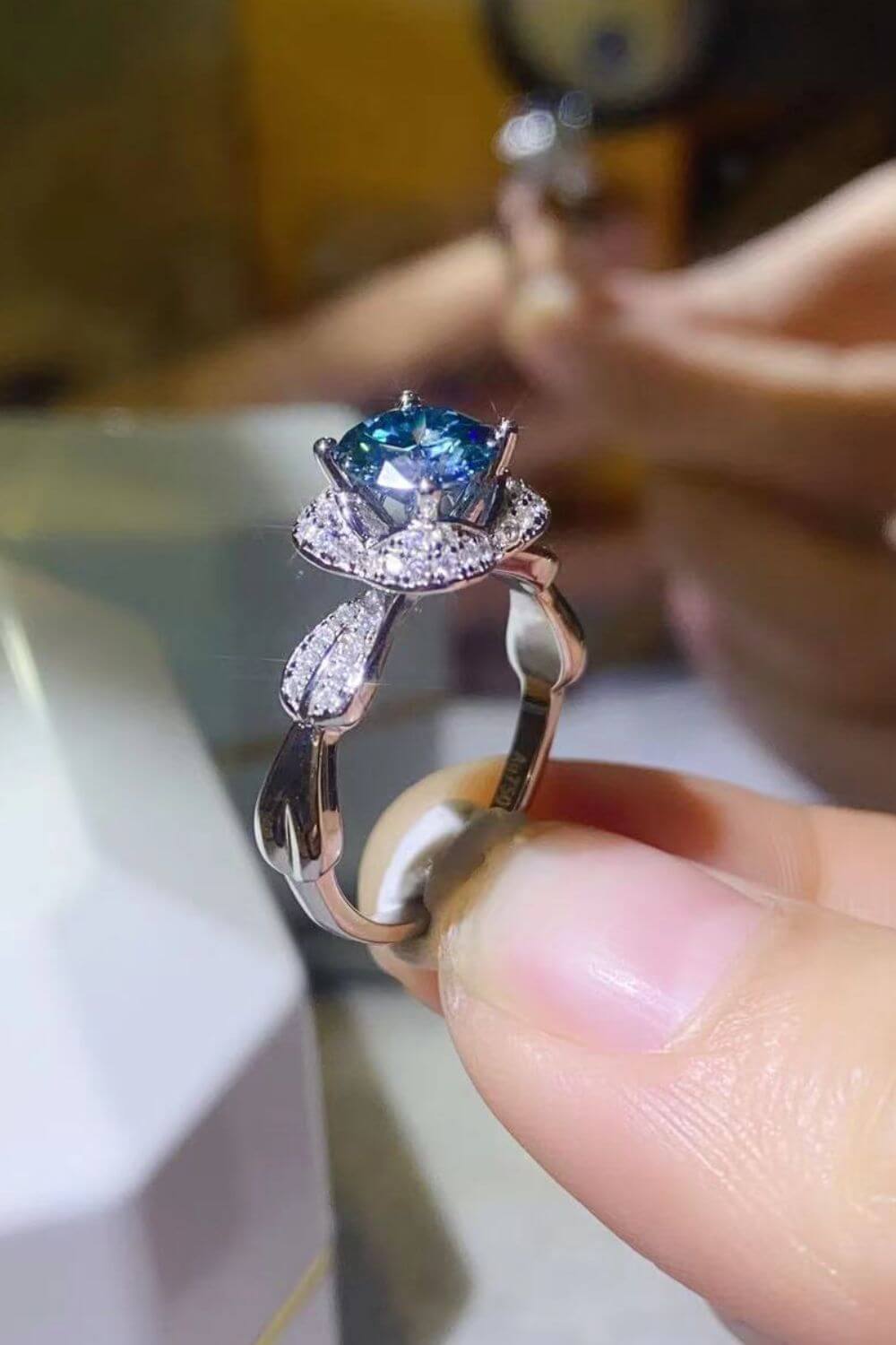 Better Love Next Time 1 Carat Blue Moissanite Ring