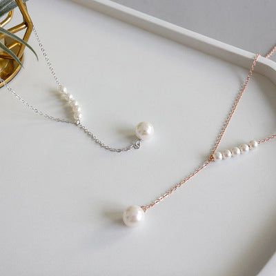 Pearl Y Shape 925 Sterling Silver Necklace