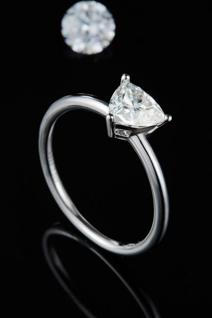 Classic 1 Carat Moissanite 925 Sterling Silver Solitaire Ring