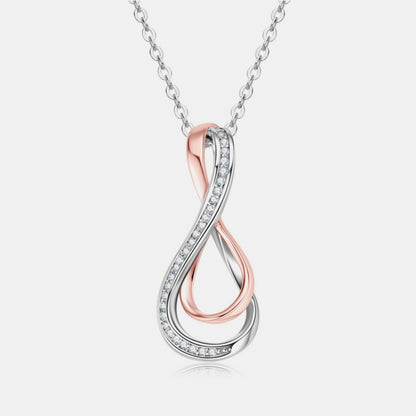 Moissanite Two Tone  Infinity Pendant Necklace