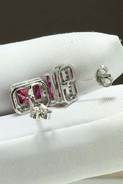 Shiny and Elegant 2 Carat Pink Moissanite Stud Earrings