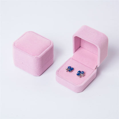 Velvet Gift Earrings Ring Jewelry Box