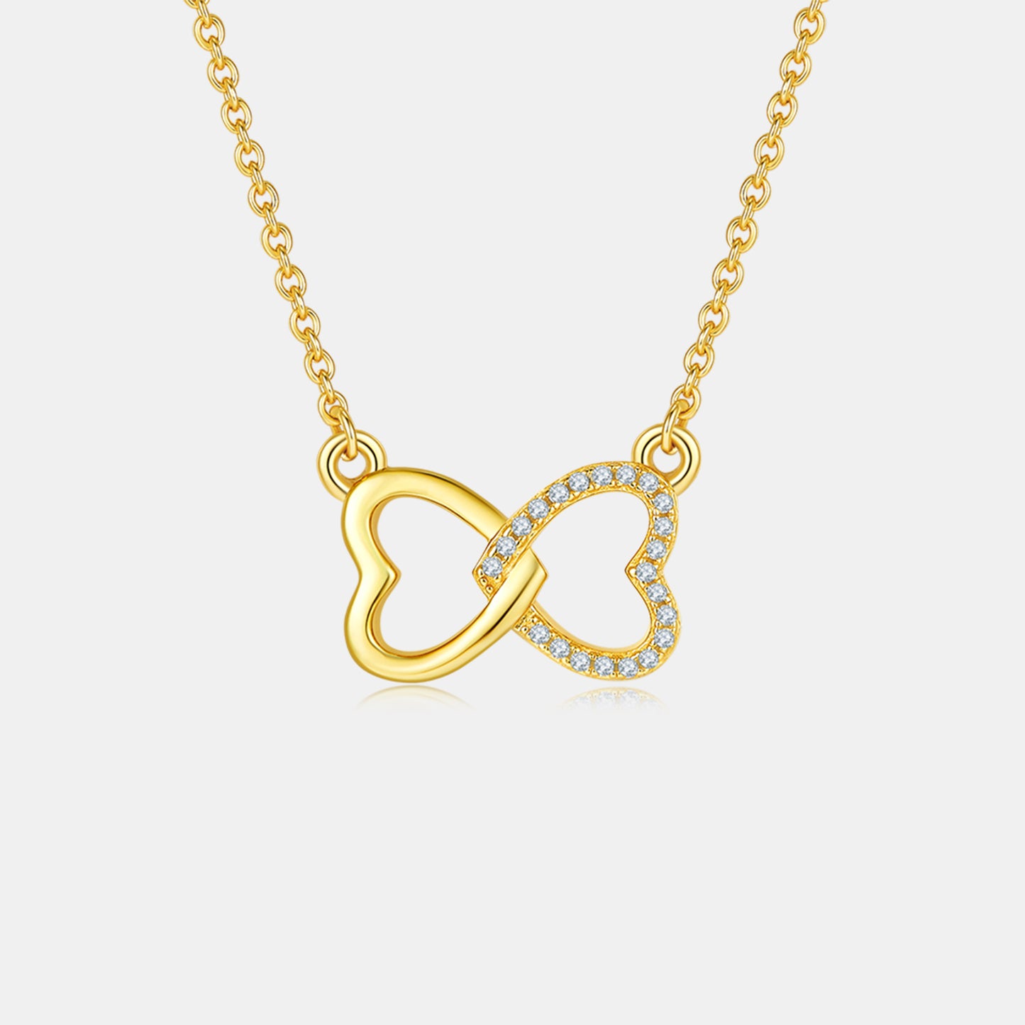 Moissanite Heart Bow Necklace