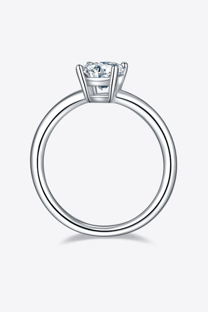 Classic 1 Carat Moissanite 925 Sterling Silver Solitaire Ring