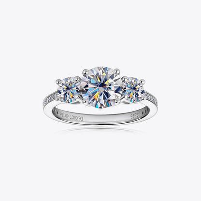 3 Carat Moissanite Triple Stone Ring