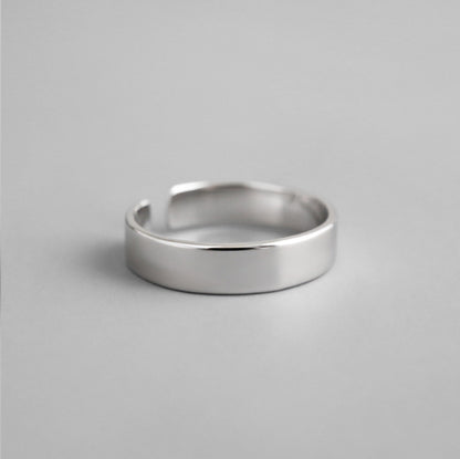 Smooth Surface 925 Sterling Silver Adjustable Ring