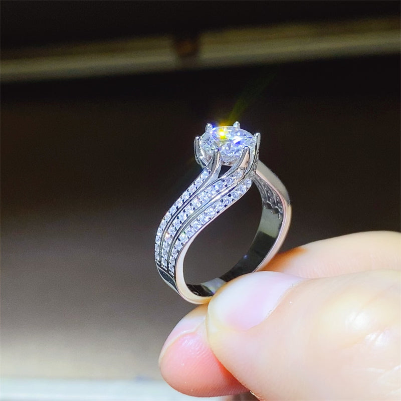 1 Carat Moissanite Twist Ring