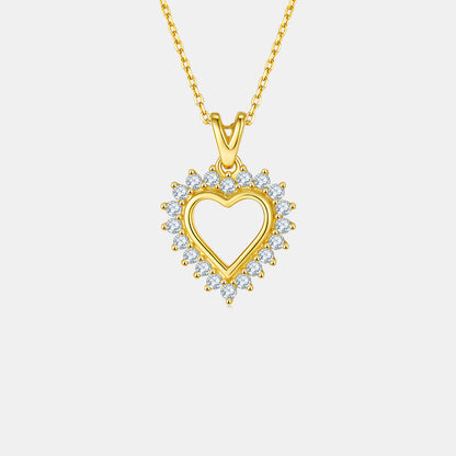 Classy Moissanite Heart Pendant Necklace