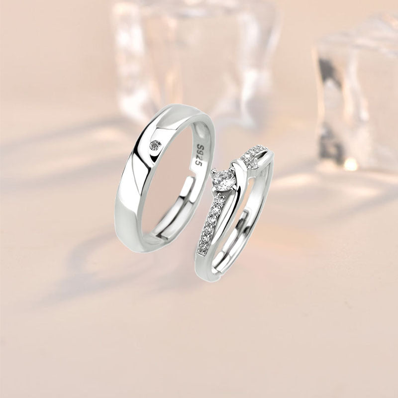 CZ 925 Sterling Silver Adjustable Promise Ring